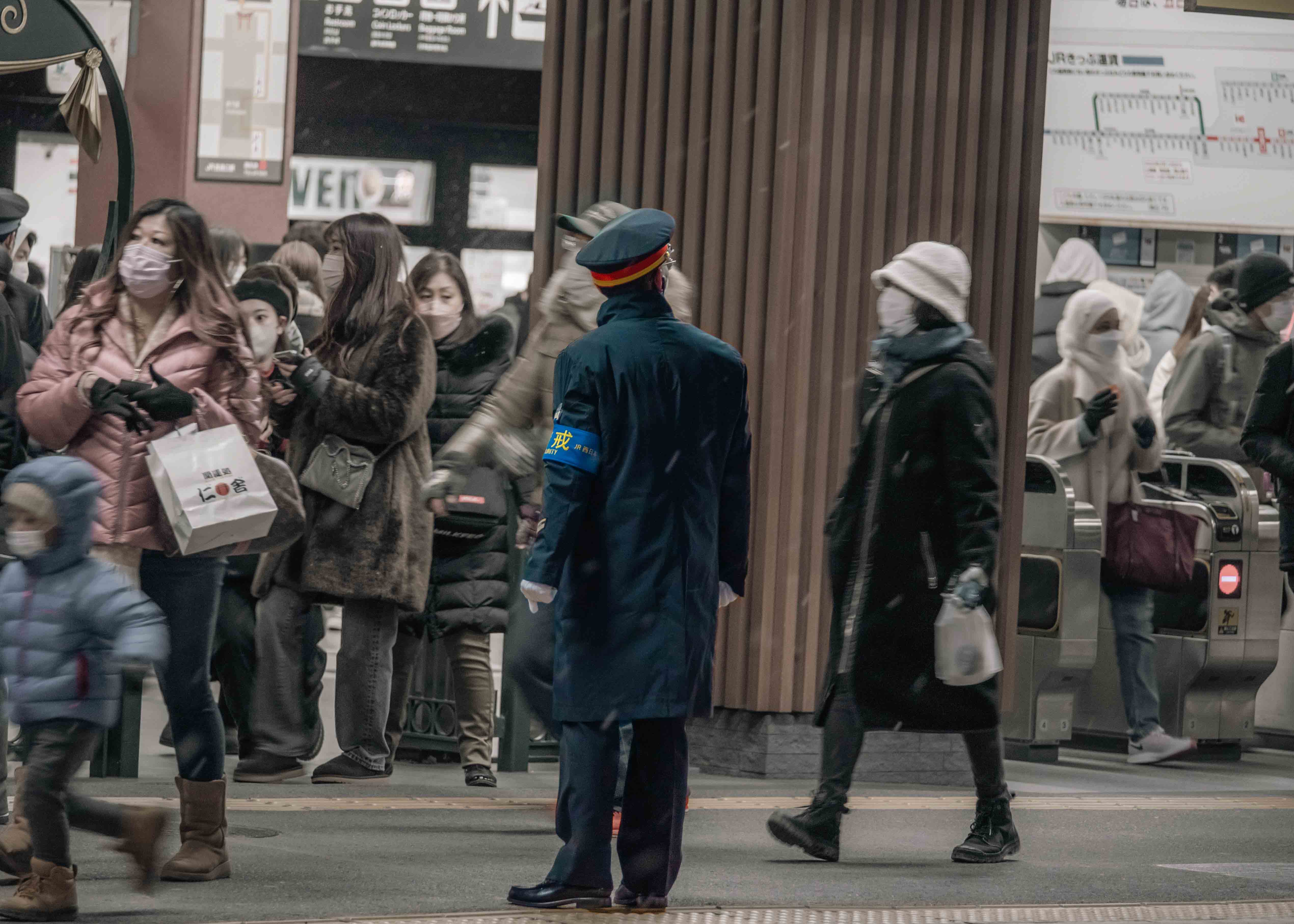 Large shrine viewed beyond small street on Miyajima Island